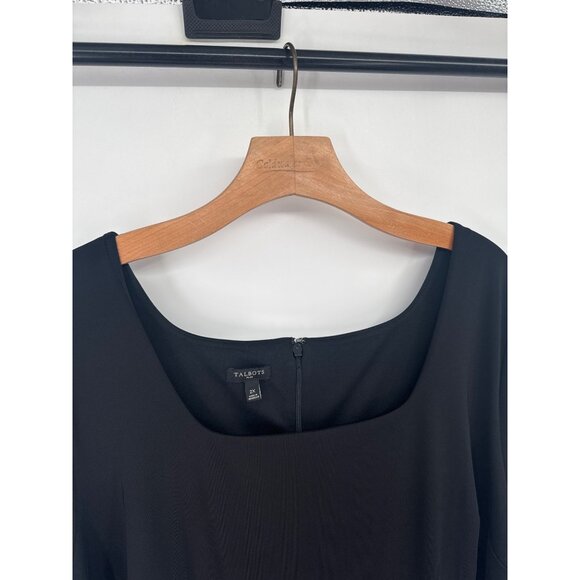 Talbots Black Short-Sleeve Tie-Detail Sheath Dress Size 2X plus womens career - Picture 2 of 5